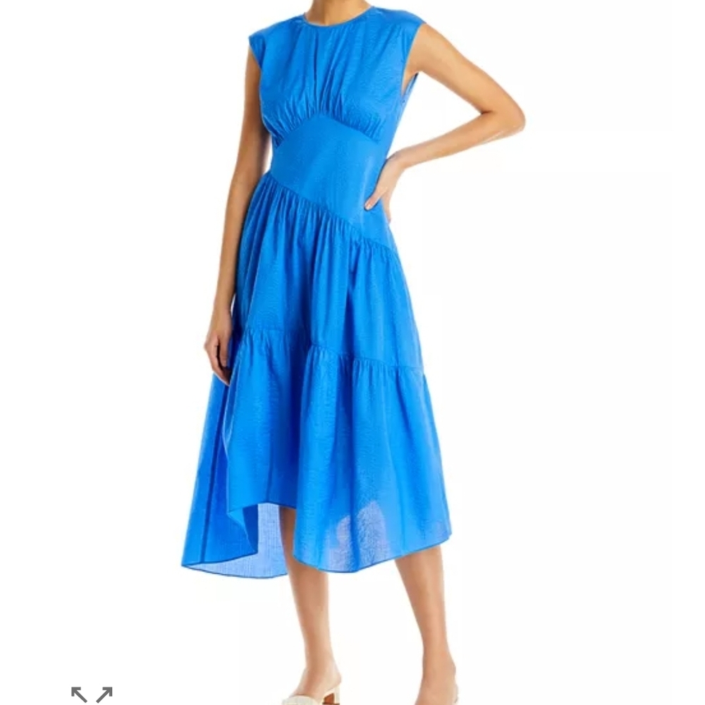 Frame Denim Vibrant Blue Asymmetrical Dress